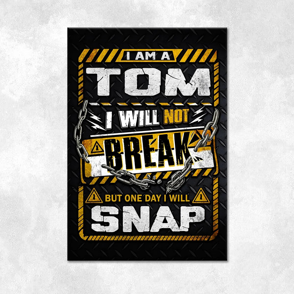 TOM Motivational Rug – Black & Yellow Quote Carpet for Living Room 13K1-AR1