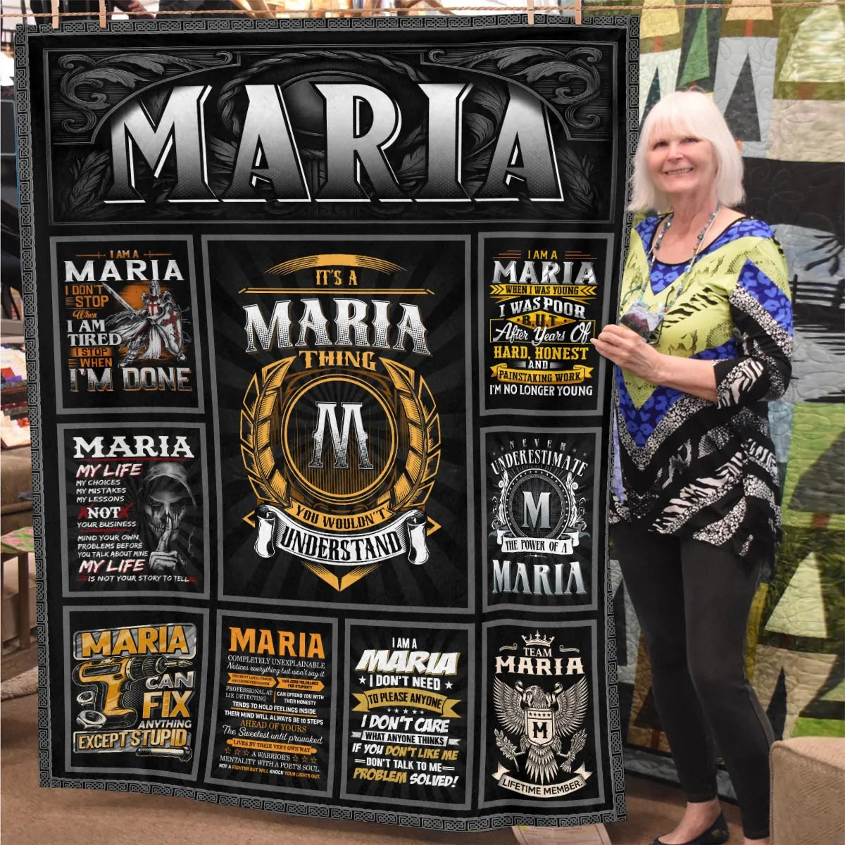 MARIA Personalized Blanket | Custom Name Cozy Throw Gift 13K1-BK2