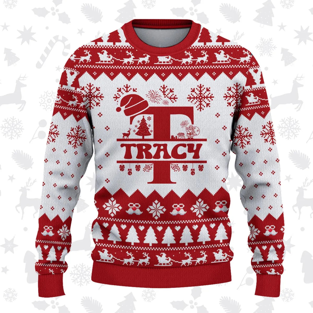 TRACY Personalized Christmas Pajama Set - Holiday Gift Outfit 13K1-CR2