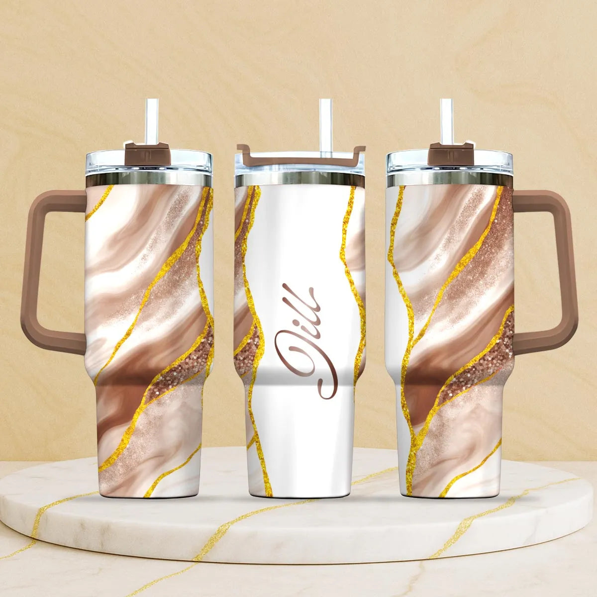 JILL 40oz Personalized Tumbler Cup with Straw | Custom Stainless Steel Mug 13K1-TB1