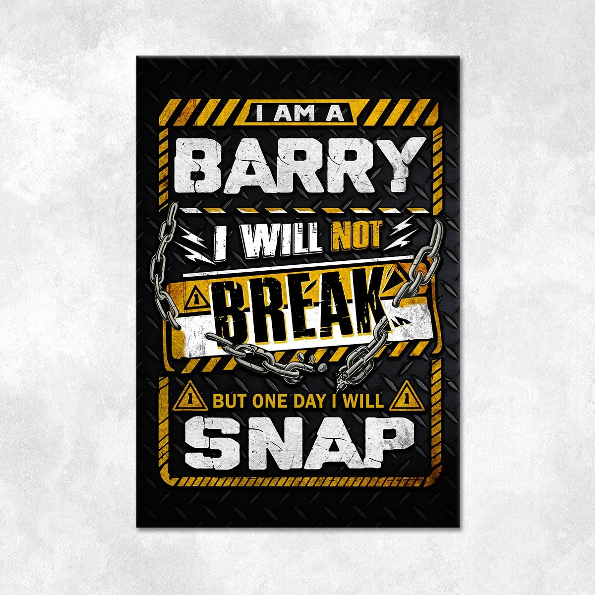 BARRY Motivational Rug – Black & Yellow Quote Carpet for Living Room 13K1-AR1