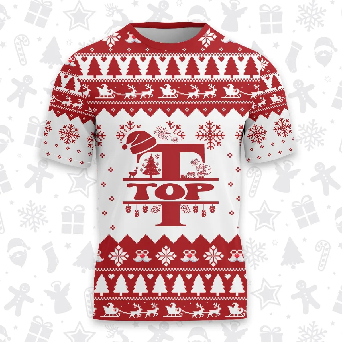 TOP Personalized Christmas T-Shirt Pajama Set - Holiday Gift Outfit 13K1-CR2