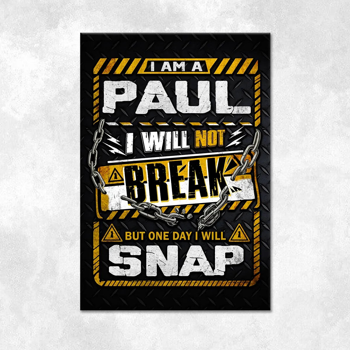 PAUL Motivational Rug – Black & Yellow Quote Carpet for Living Room 13K1-AR1