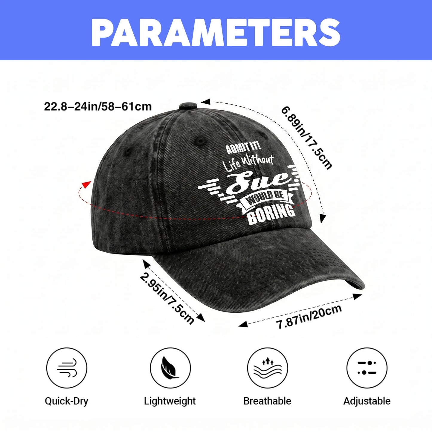 Admit It Life Without Your Name Would Be Boring Vintage Cap SUE 13K1 C44PF