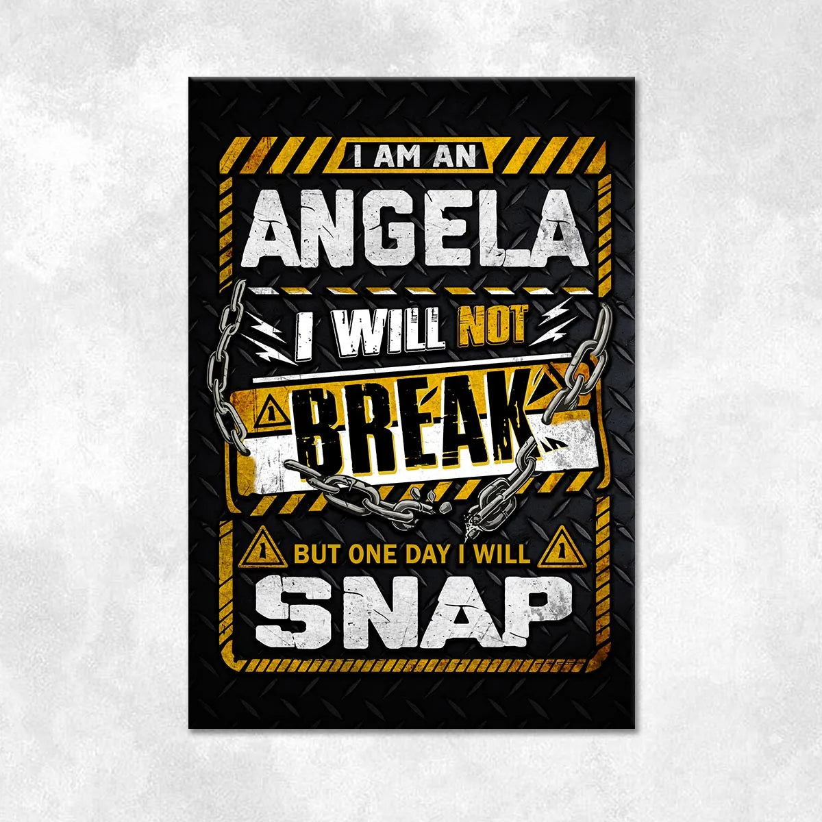 ANGELA Motivational Rug – Black & Yellow Quote Carpet for Living Room 13K1-AR1