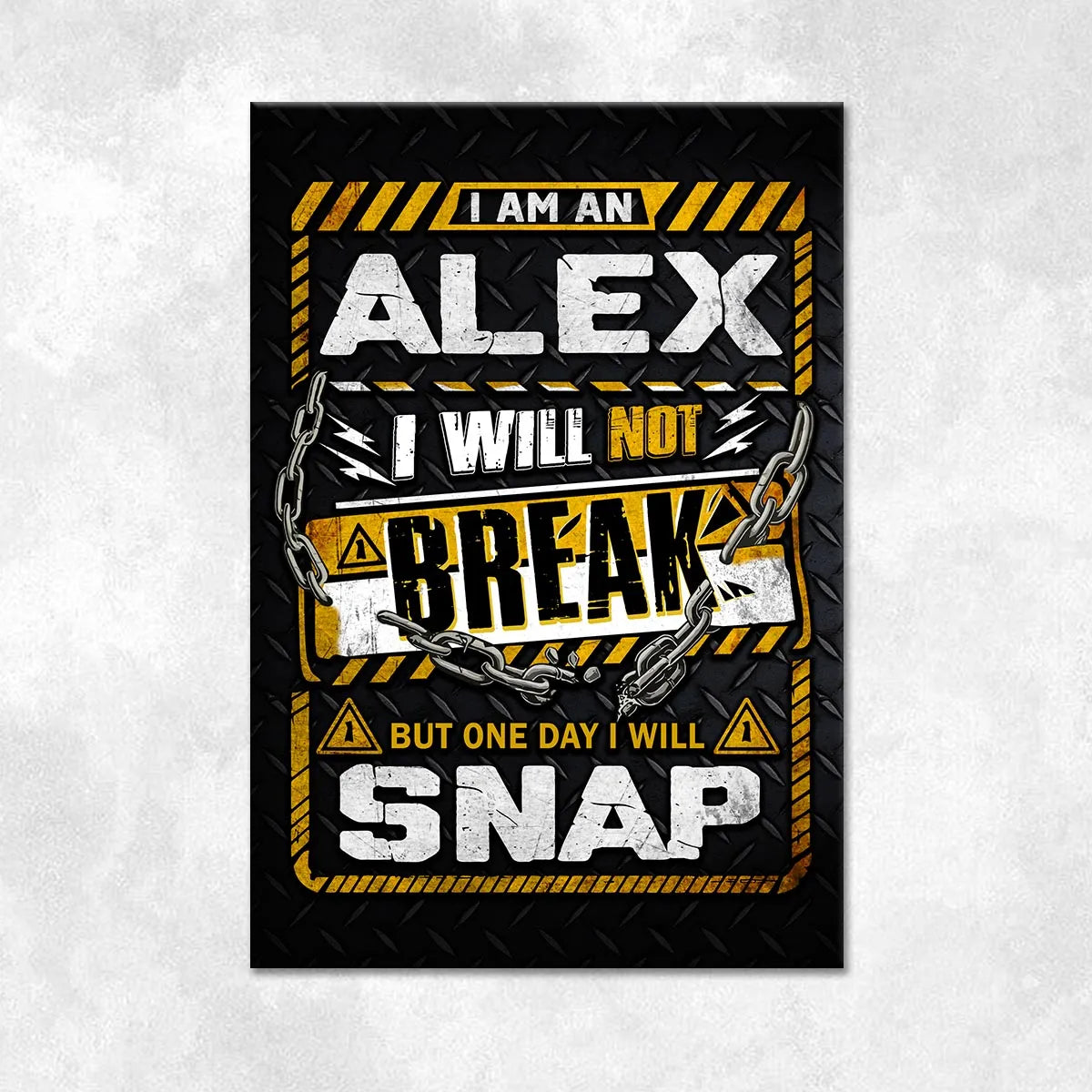 ALEX Motivational Rug – Black & Yellow Quote Carpet for Living Room 13K1-AR1