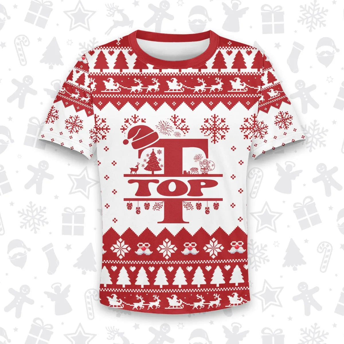 TOP Personalized Christmas T-Shirt Pajama Set - Holiday Gift Outfit 13K1-CR2