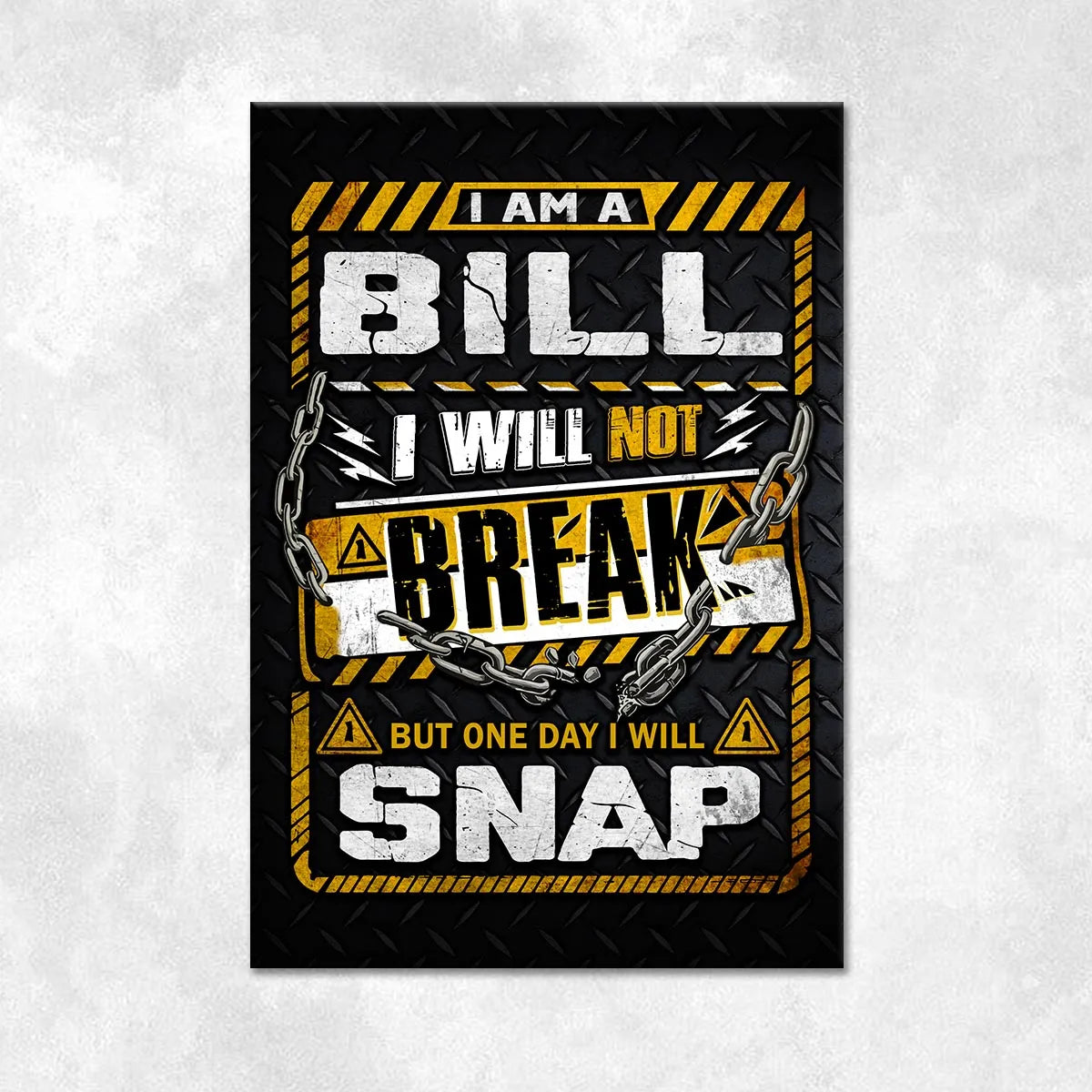 BILL Motivational Rug – Black & Yellow Quote Carpet for Living Room 13K1-AR1