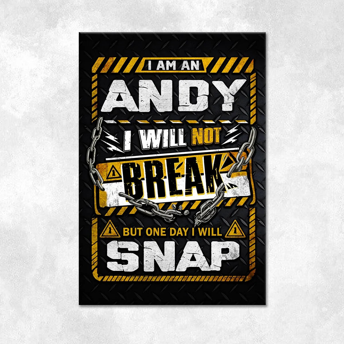 ANDY Motivational Rug – Black & Yellow Quote Carpet for Living Room 13K1-AR1