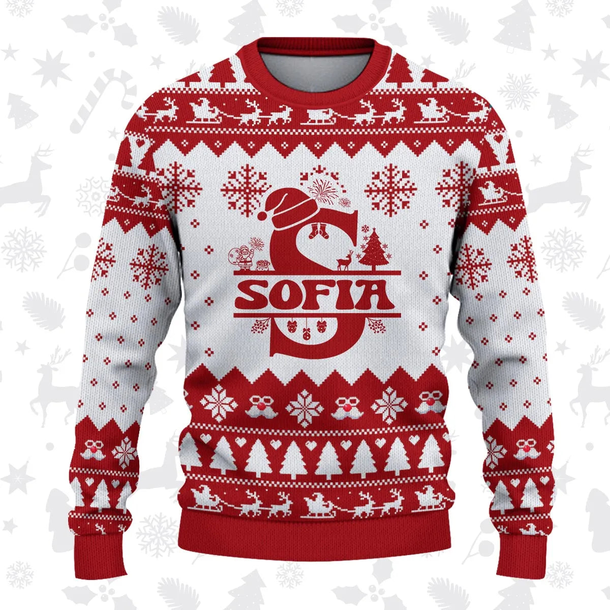 SOFIA Personalized Christmas Pajama Set - Holiday Gift Outfit 13K1-CR2