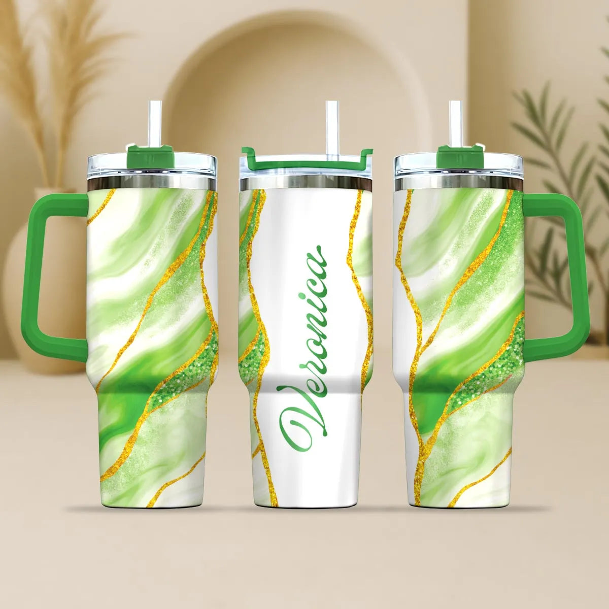 VERONICA 40oz Personalized Tumbler Cup with Straw | Custom Stainless Steel Mug 13K1-TB1