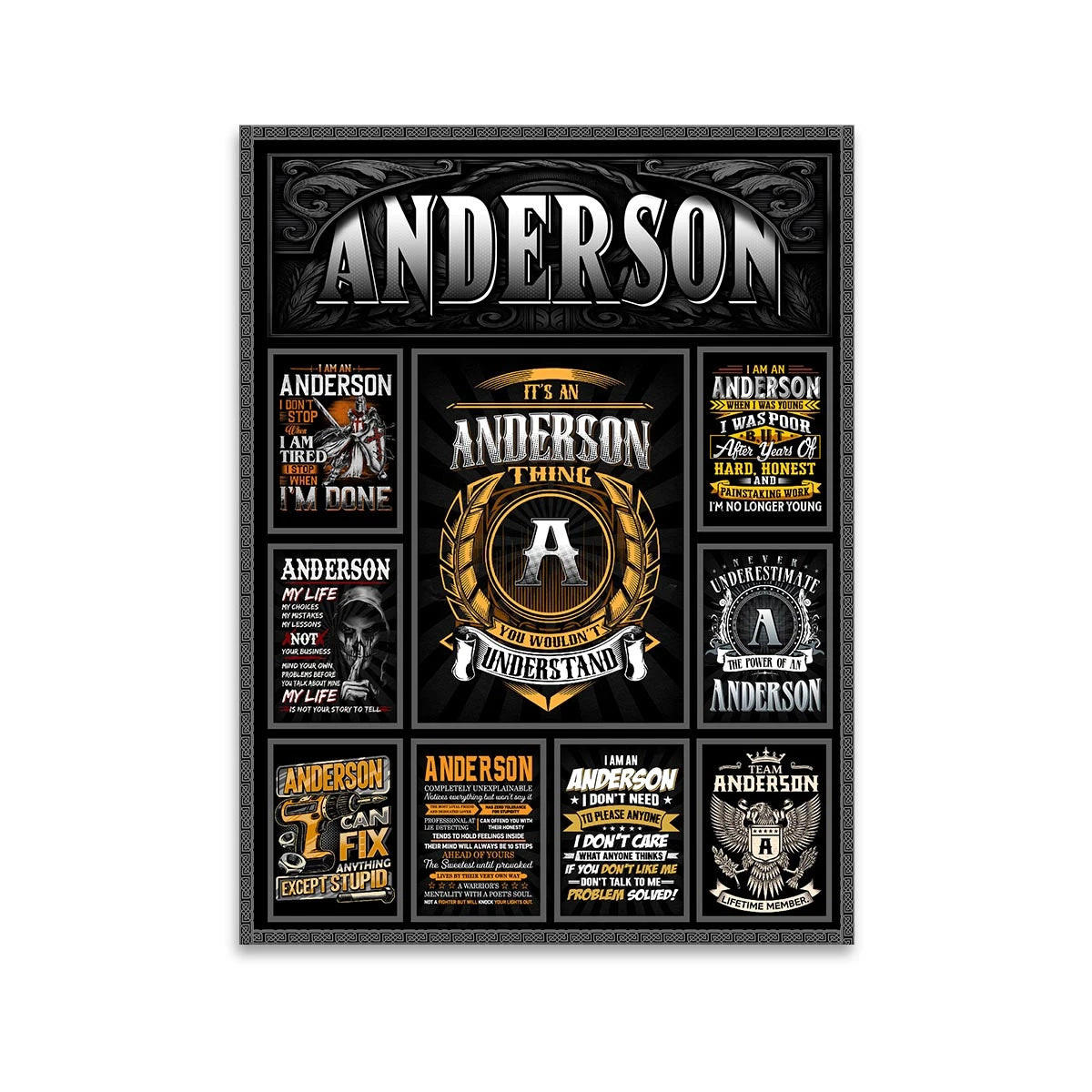 ANDERSON Personalized Sponge Floor Mat – Custom Printed Home Decor 13K1-AR2