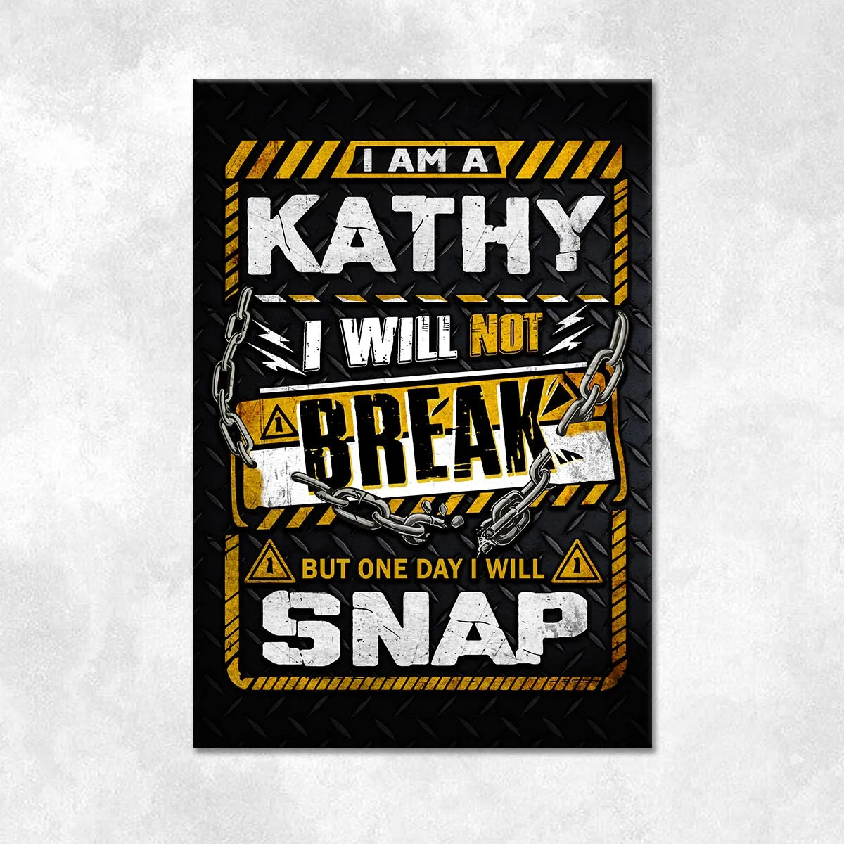 KATHY Motivational Rug – Black & Yellow Quote Carpet for Living Room 13K1-AR1