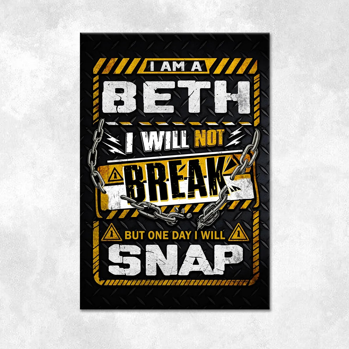 BETH Motivational Rug – Black & Yellow Quote Carpet for Living Room 13K1-AR1