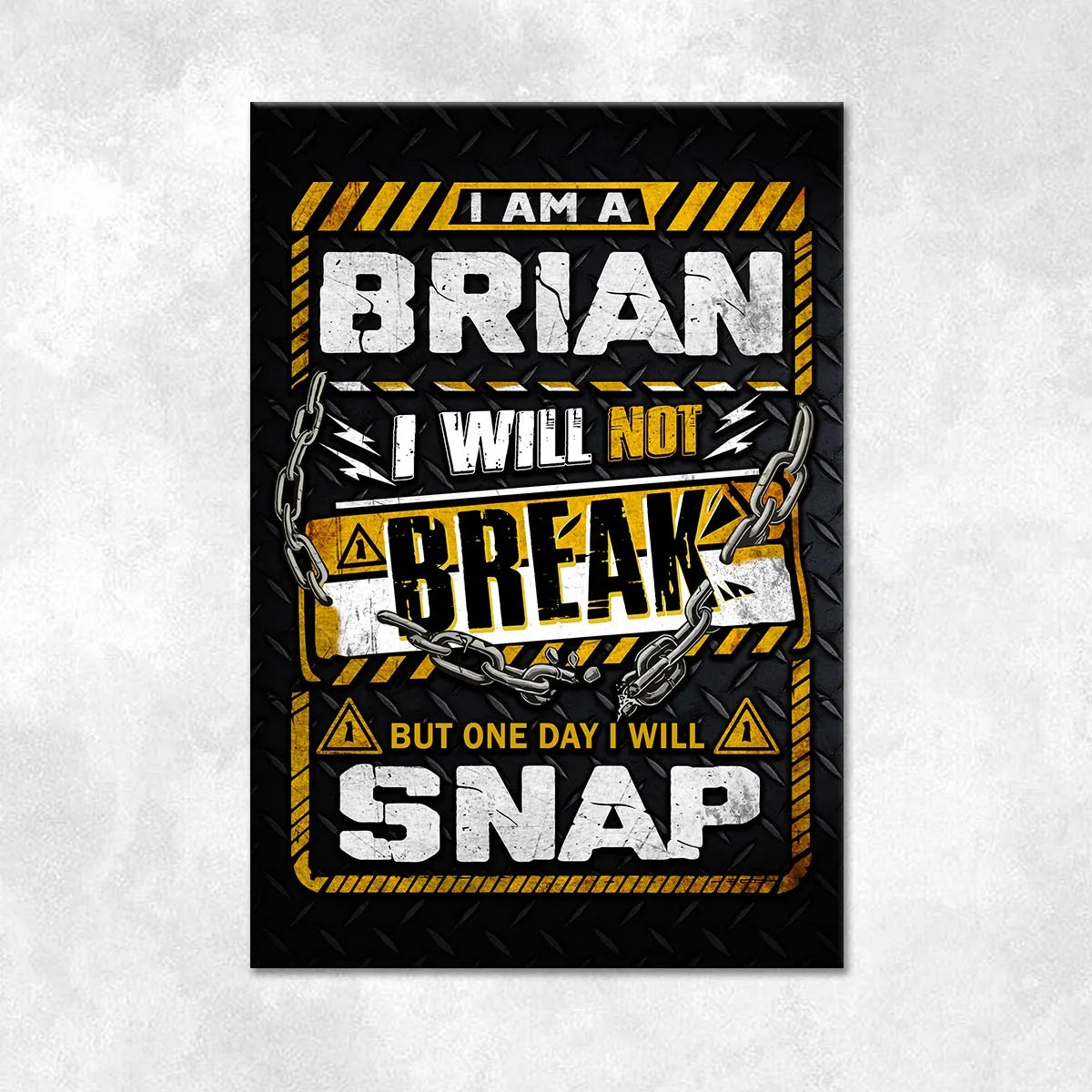 BRIAN Motivational Rug – Black & Yellow Quote Carpet for Living Room 13K1-AR1