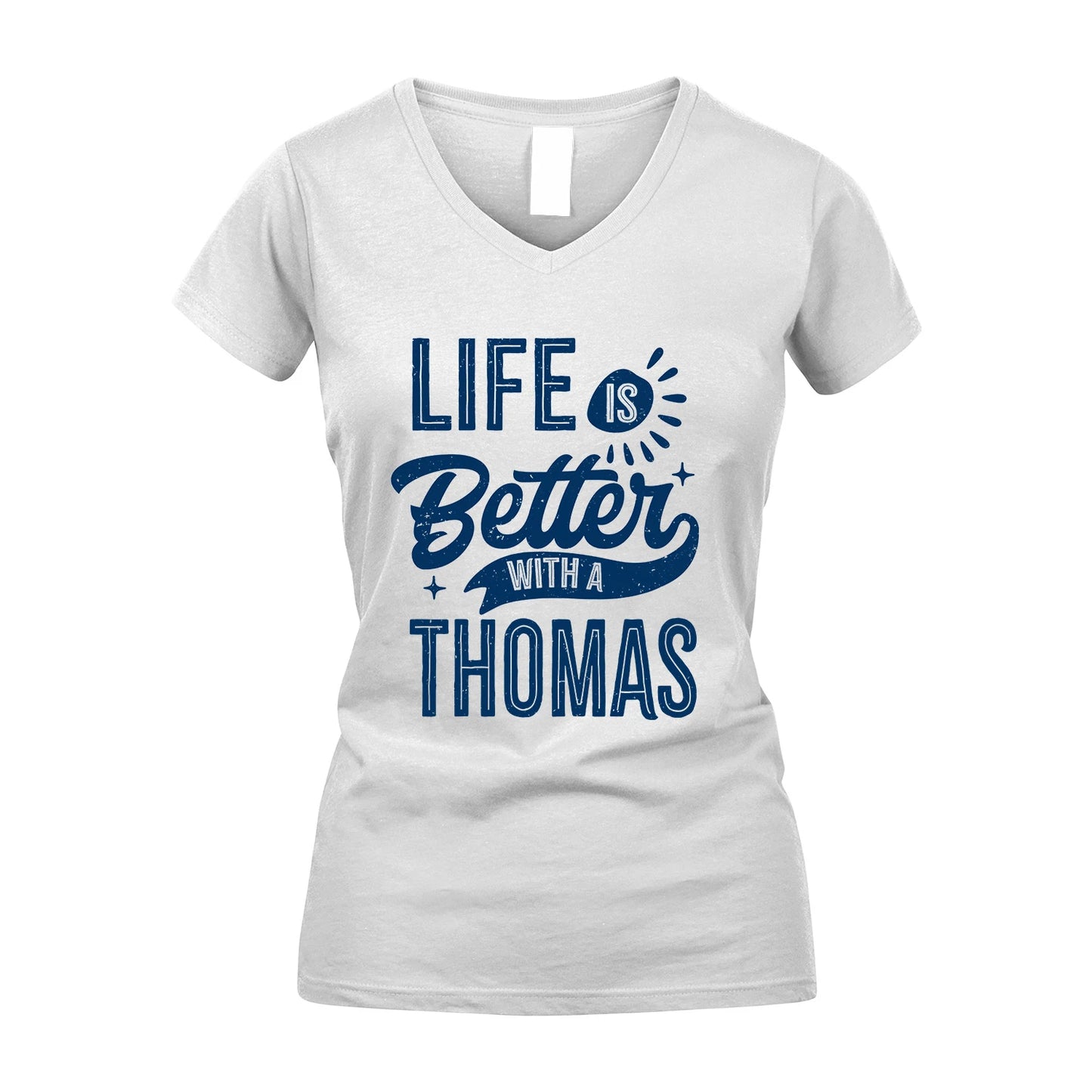 THOMAS 13K1-116 Personalized Name Quote T-Shirt Life Is Better With Unisex Gift