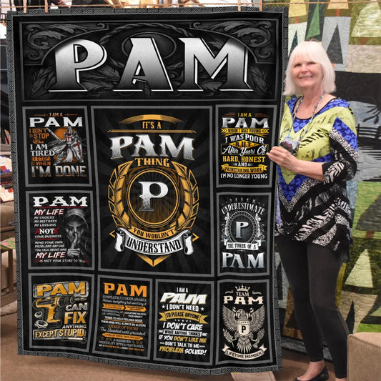 PAM Personalized Blanket | Custom Name Cozy Throw Gift 13K1-BK2