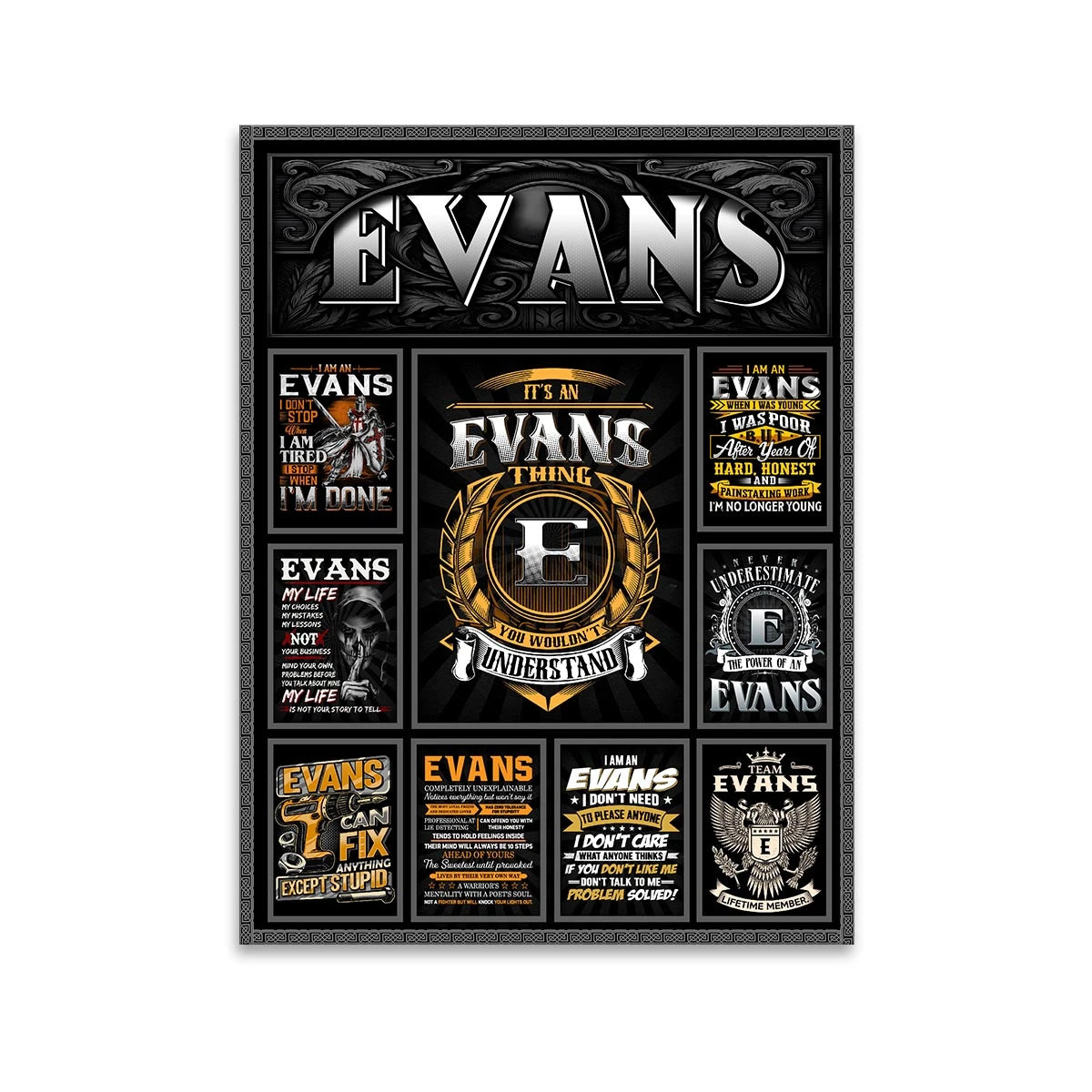 EVANS Personalized Sponge Floor Mat – Custom Printed Home Decor 13K1-AR2