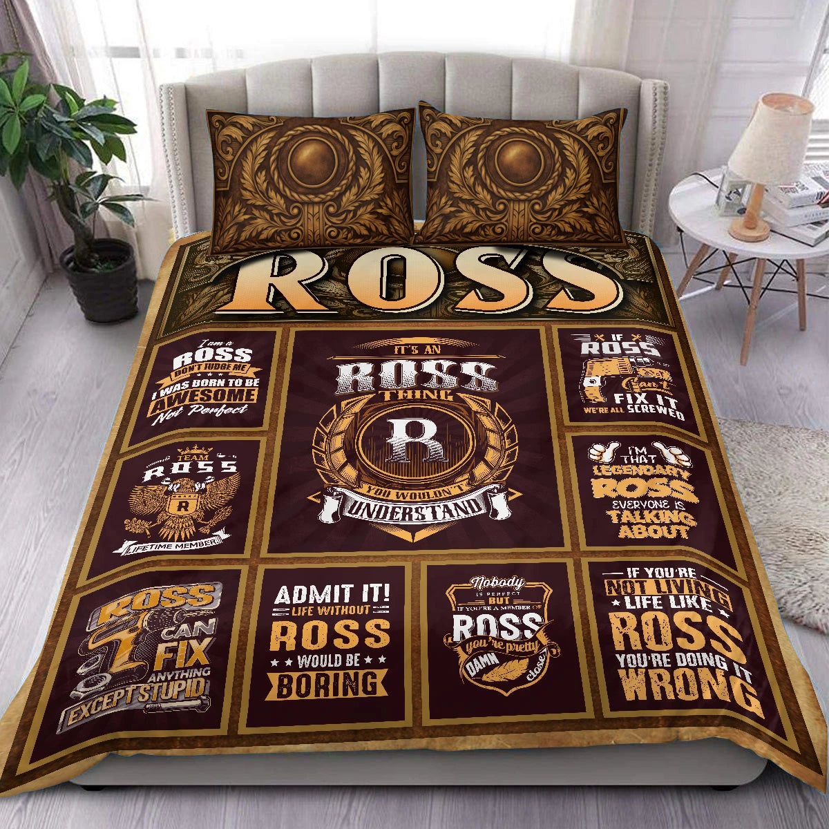 ROSS Limited Edition Personalized Bedding Set 13K1-BS3