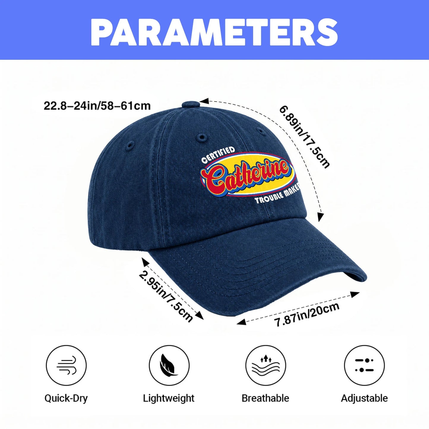 Certified Your Name Trouble Maker Washed Cap CATHERINE 13K1 C73PF