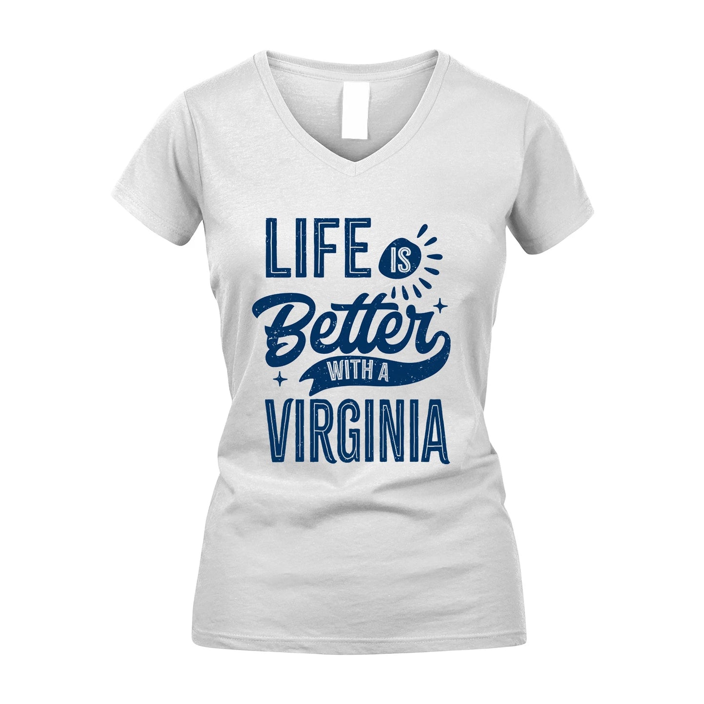 VIRGINIA 13K1-116 Personalized Name Quote T-Shirt Life Is Better With Unisex Gift