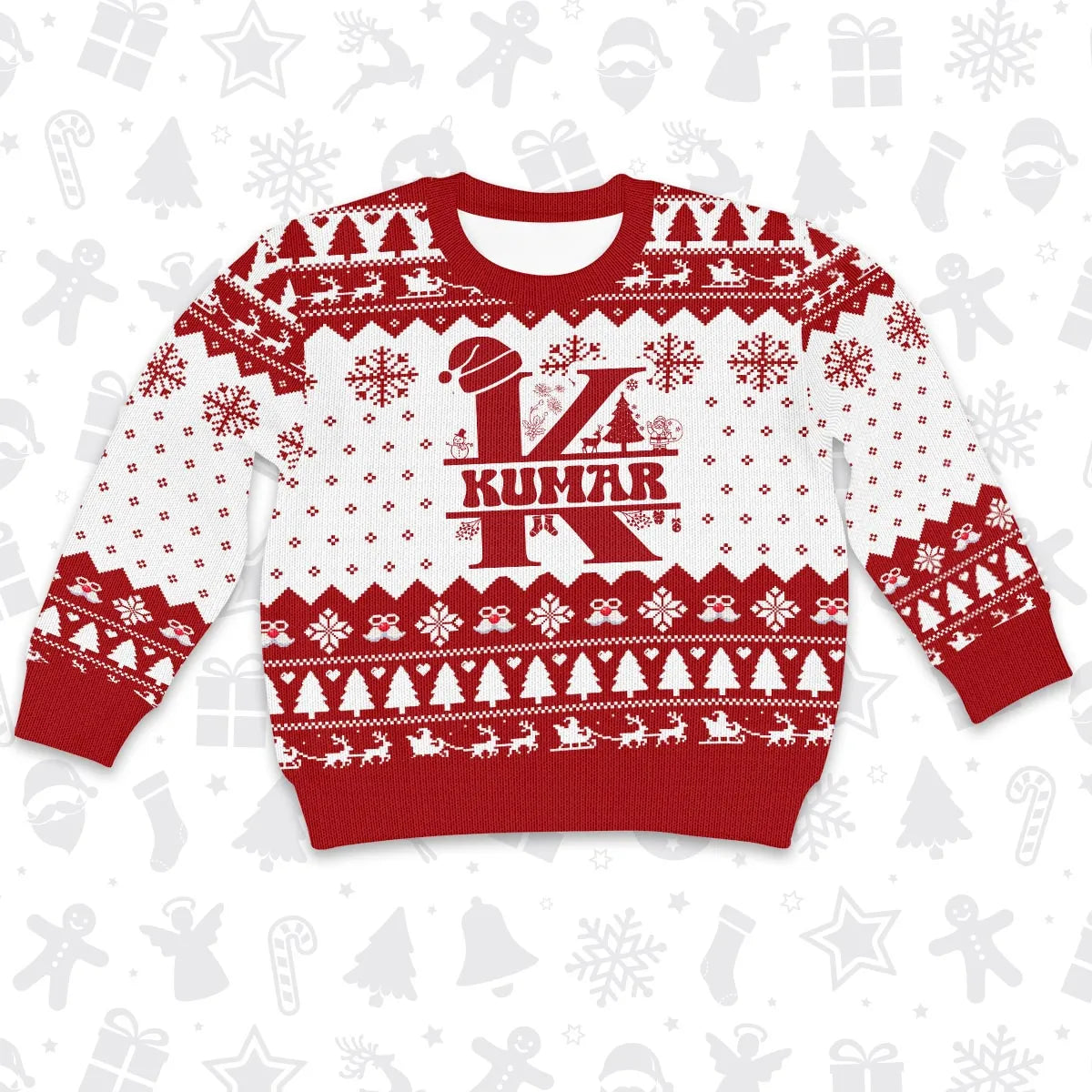 KUMAR Personalized Christmas Pajama Set - Holiday Gift Outfit 13K1-CR2