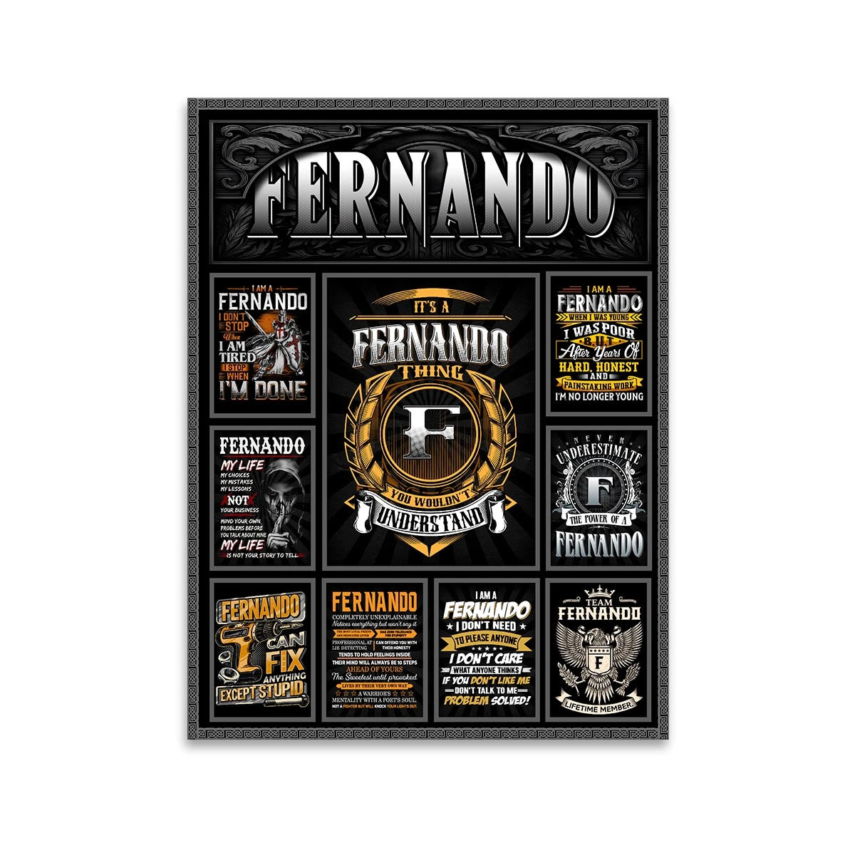 FERNANDO Personalized Sponge Floor Mat – Custom Printed Home Decor 13K1-AR2
