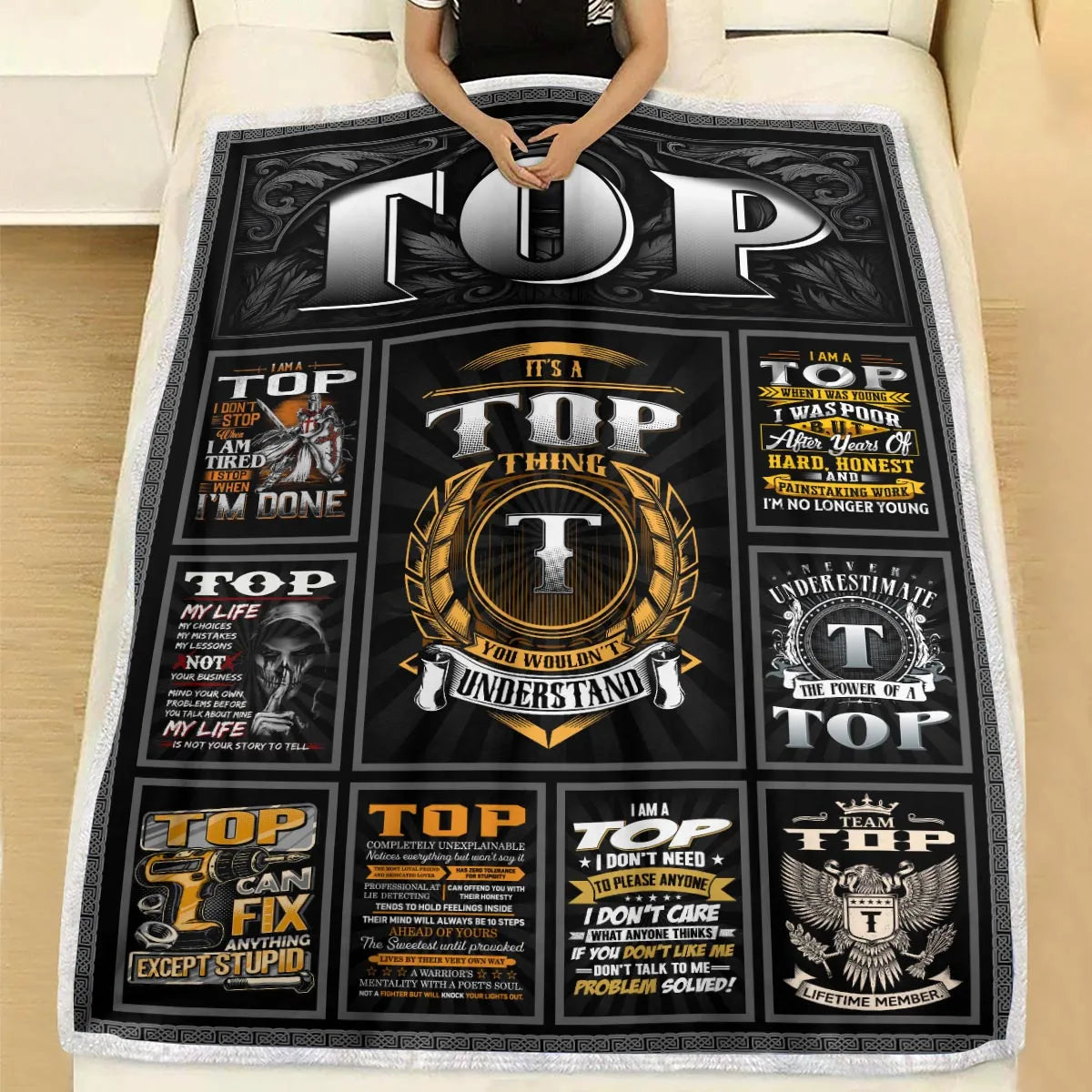 TOP Personalized Blanket | Custom Name Cozy Throw Gift 13K1-BK2