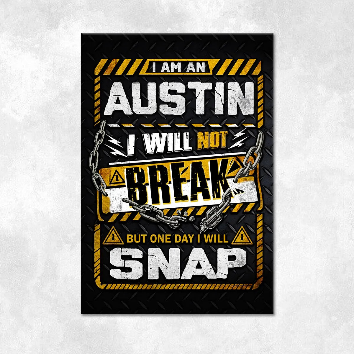AUSTIN Motivational Rug – Black & Yellow Quote Carpet for Living Room 13K1-AR1