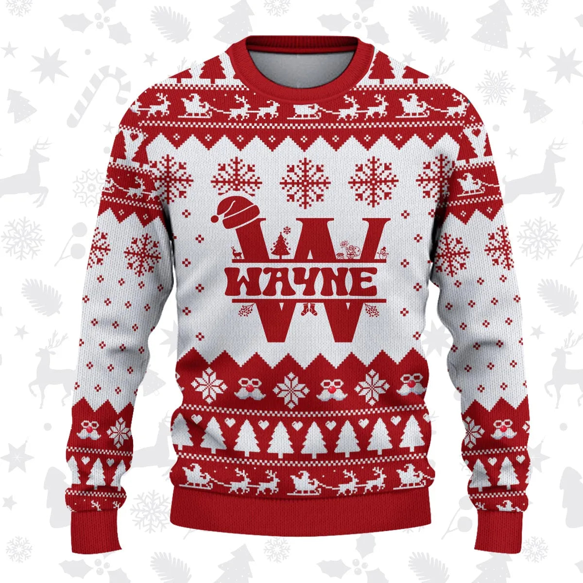 WAYNE Personalized Christmas Pajama Set - Holiday Gift Outfit 13K1-CR2
