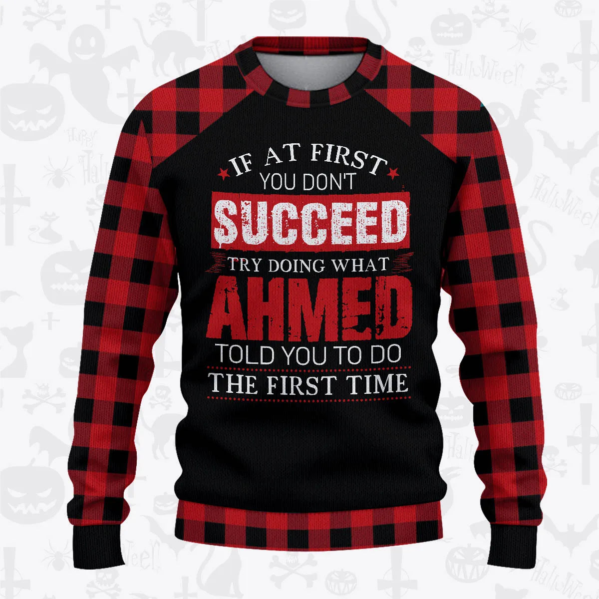 AHMED Buffalo Plaid Pajamas Set Sweater & Pants 13K1-EV2