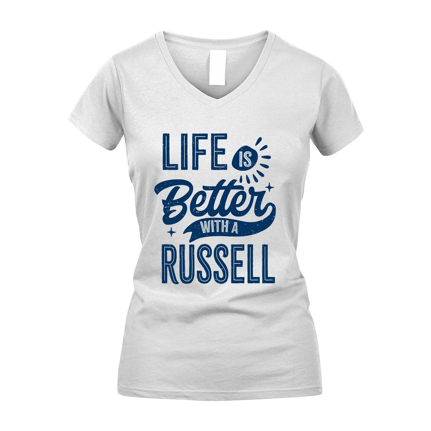 RUSSELL 13K1-116 Personalized Name Quote T-Shirt Life Is Better With Unisex Gift