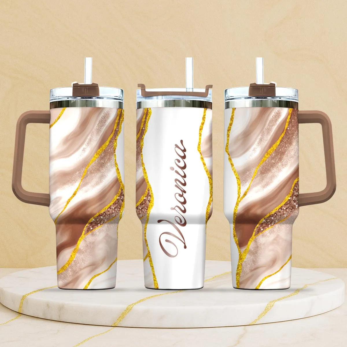 VERONICA 40oz Personalized Tumbler Cup with Straw | Custom Stainless Steel Mug 13K1-TB1
