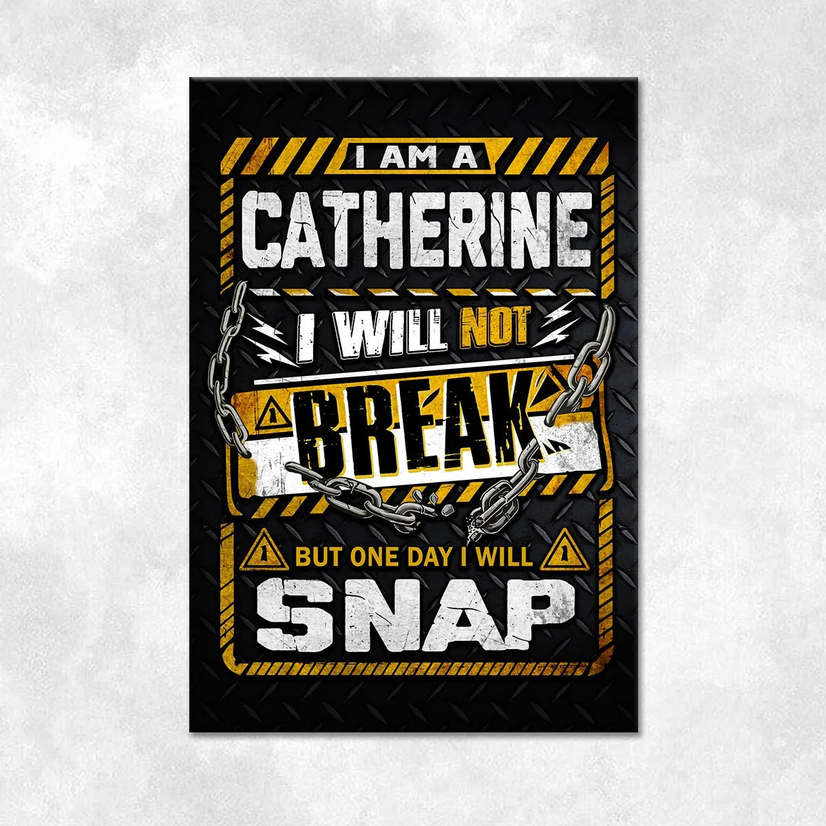 CATHERINE Motivational Rug – Black & Yellow Quote Carpet for Living Room 13K1-AR1