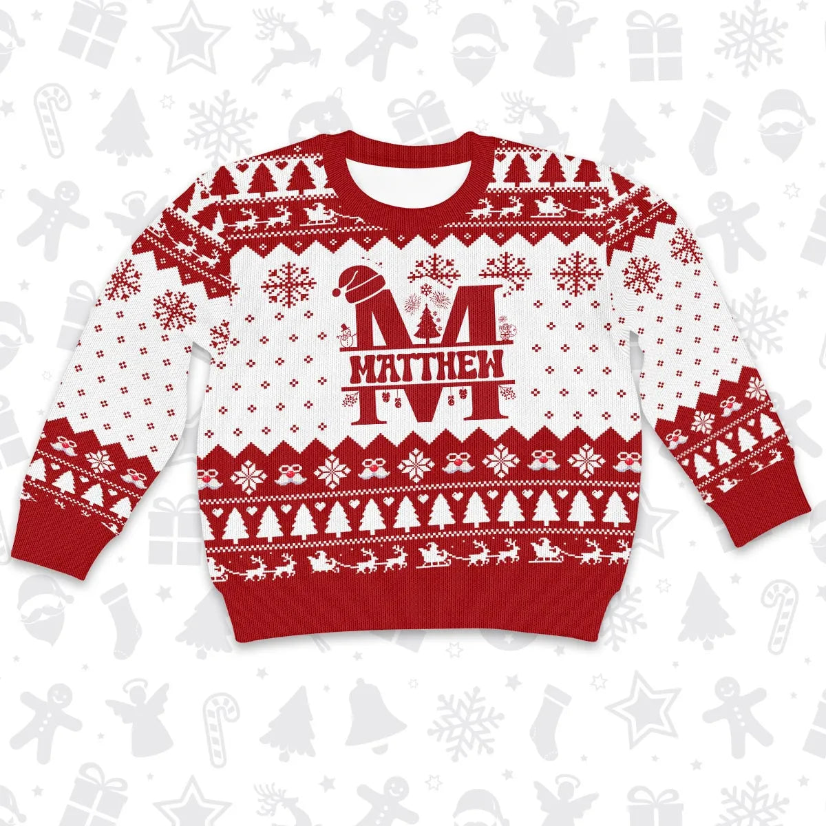 MATTHEW Personalized Christmas Pajama Set - Holiday Gift Outfit 13K1-CR2