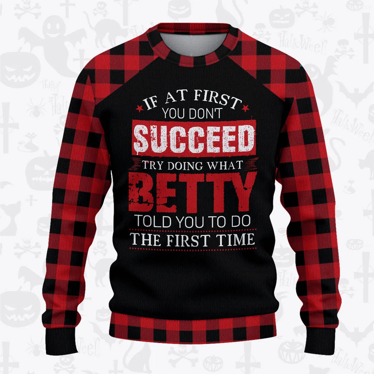 BETTY Buffalo Plaid Pajamas Set Sweater & Pants 13K1-EV2