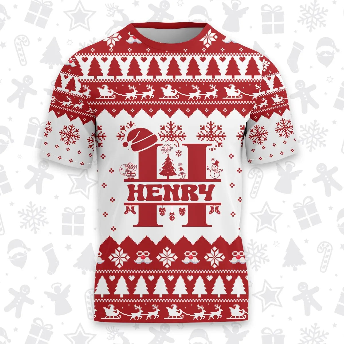 HENRY Personalized Christmas T-Shirt Pajama Set - Holiday Gift Outfit 13K1-CR2