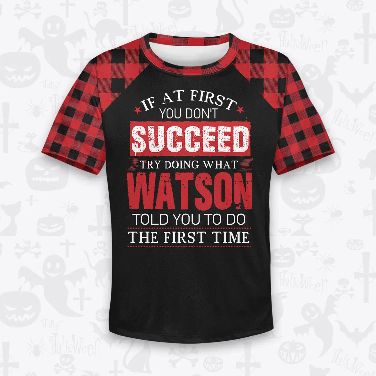 WATSON Buffalo Plaid Pajamas Set Tshirt & Pants 13K1-EV2