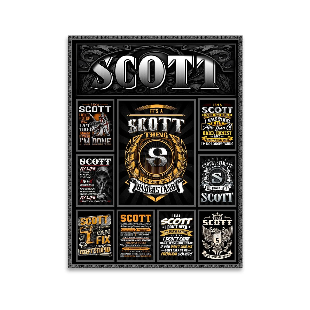 SCOTT Personalized Sponge Floor Mat – Custom Printed Home Decor 13K1-AR2