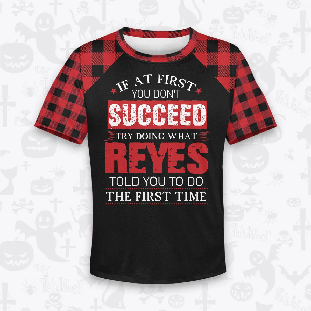 REYES Buffalo Plaid Pajamas Set Tshirt & Pants 13K1-EV2