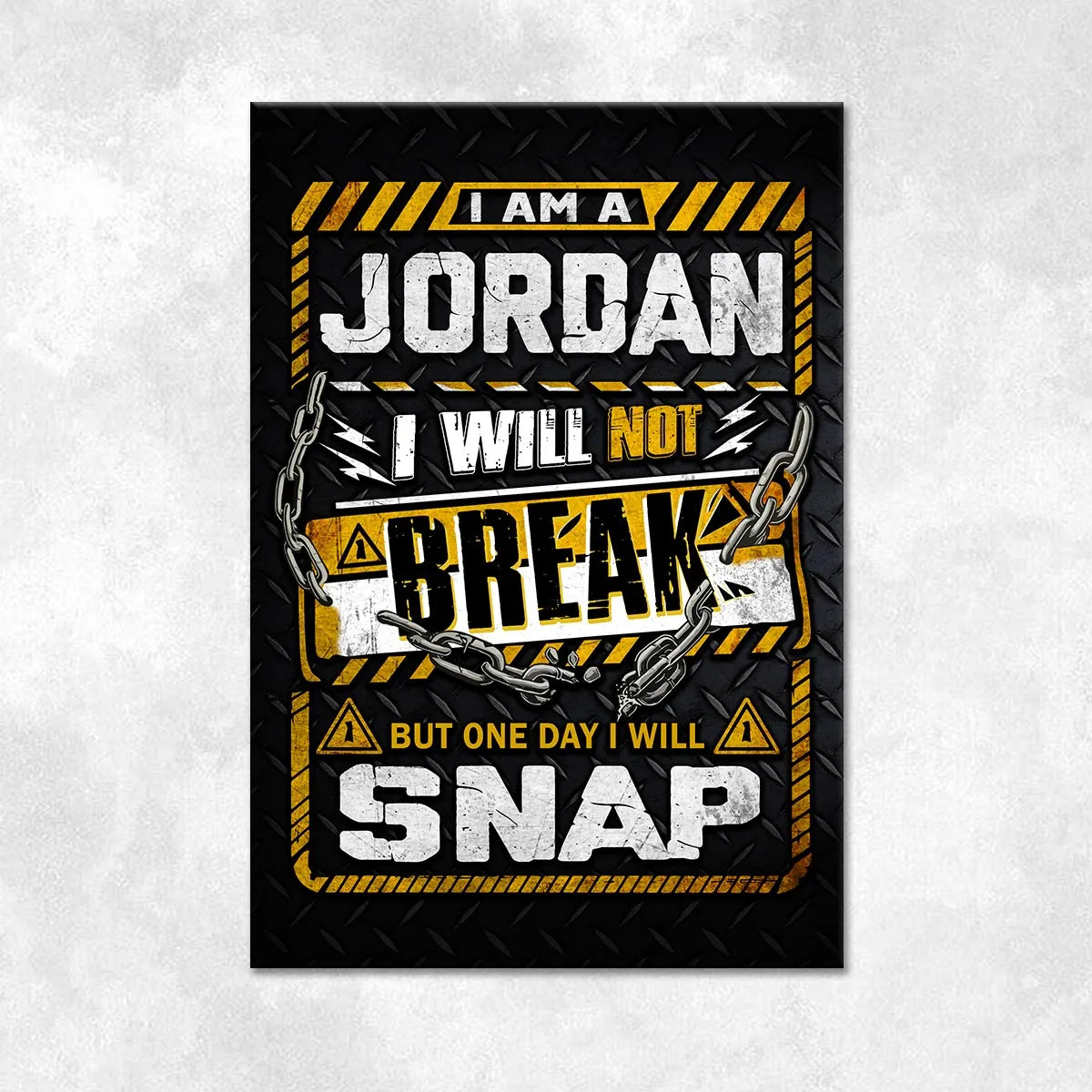 JORDAN Motivational Rug – Black & Yellow Quote Carpet for Living Room 13K1-AR1
