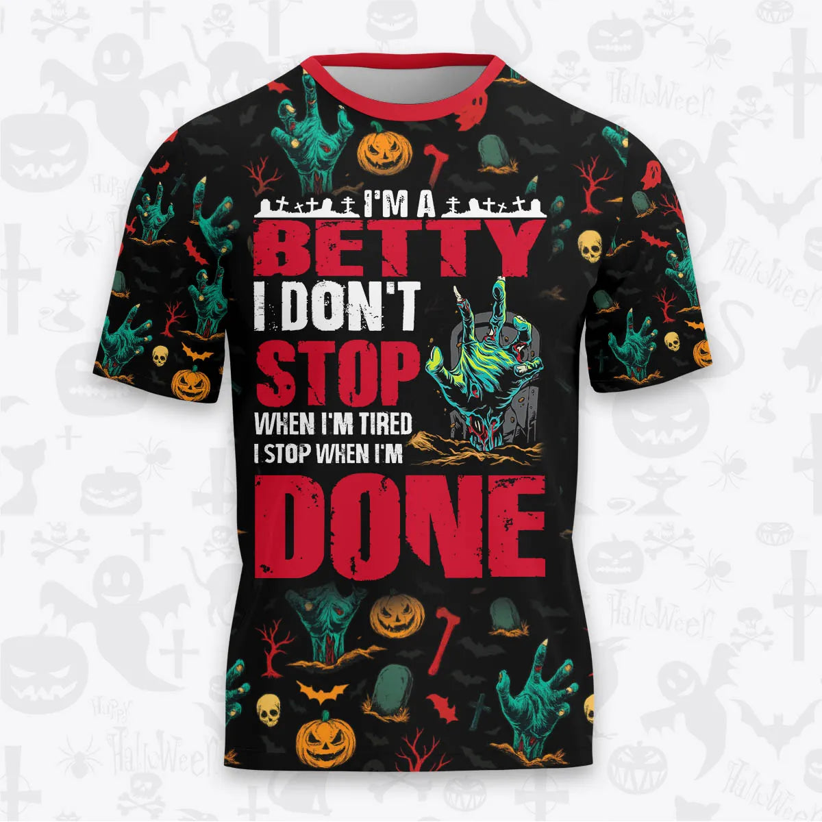 BETTY Halloween Pajamas Set Tshirt & Pants Horror Skull Pumpkin 13K1-HL3