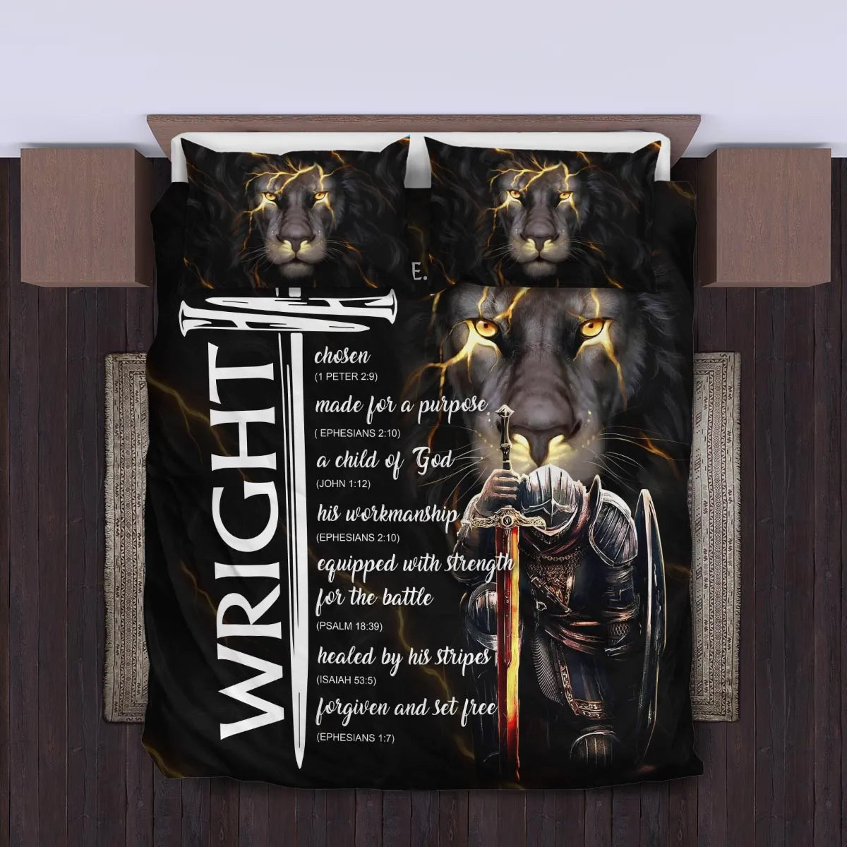 WRIGHT Limited Edition Personalized Bedding Set 13K1-BS1