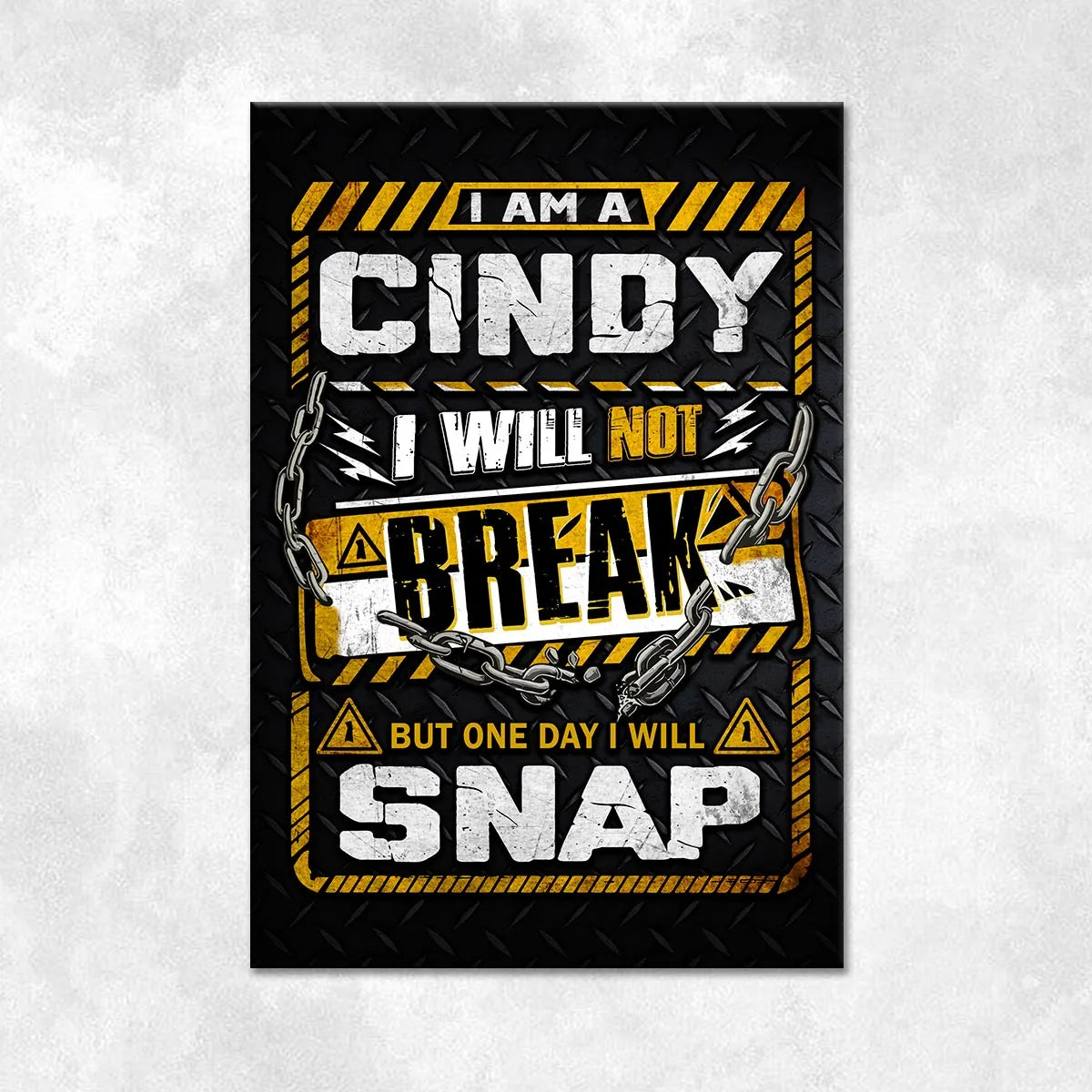 CINDY Motivational Rug – Black & Yellow Quote Carpet for Living Room 13K1-AR1