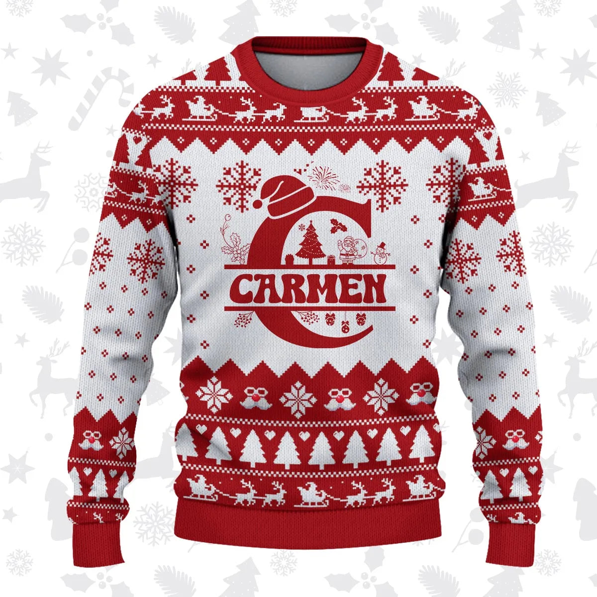CARMEN Personalized Christmas Pajama Set - Holiday Gift Outfit 13K1-CR2