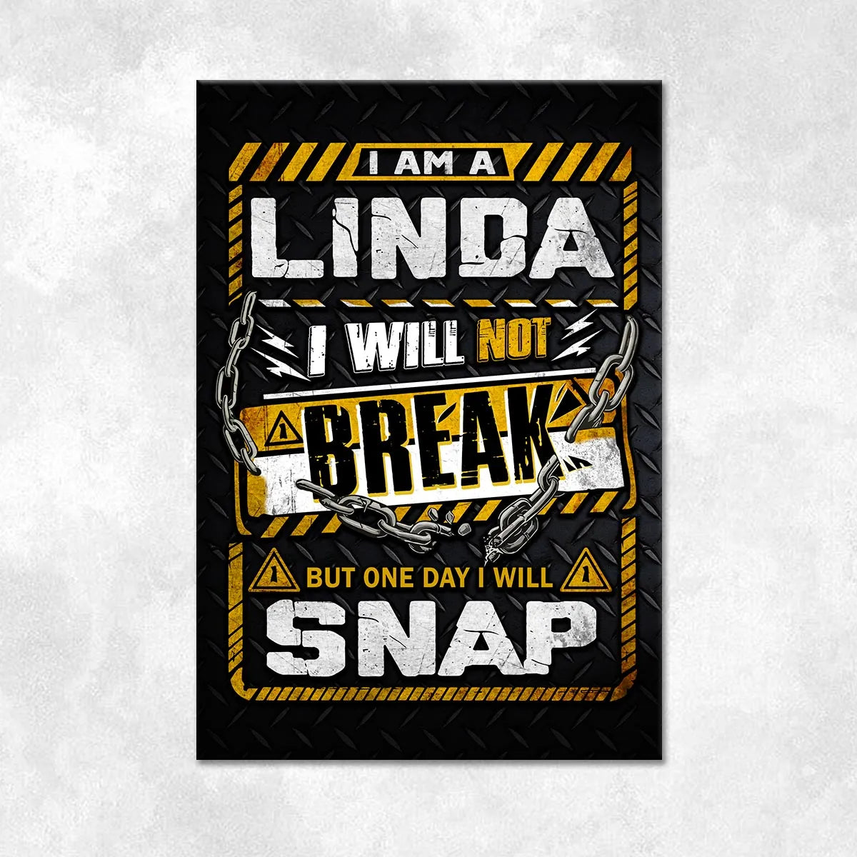 LINDA Motivational Rug – Black & Yellow Quote Carpet for Living Room 13K1-AR1