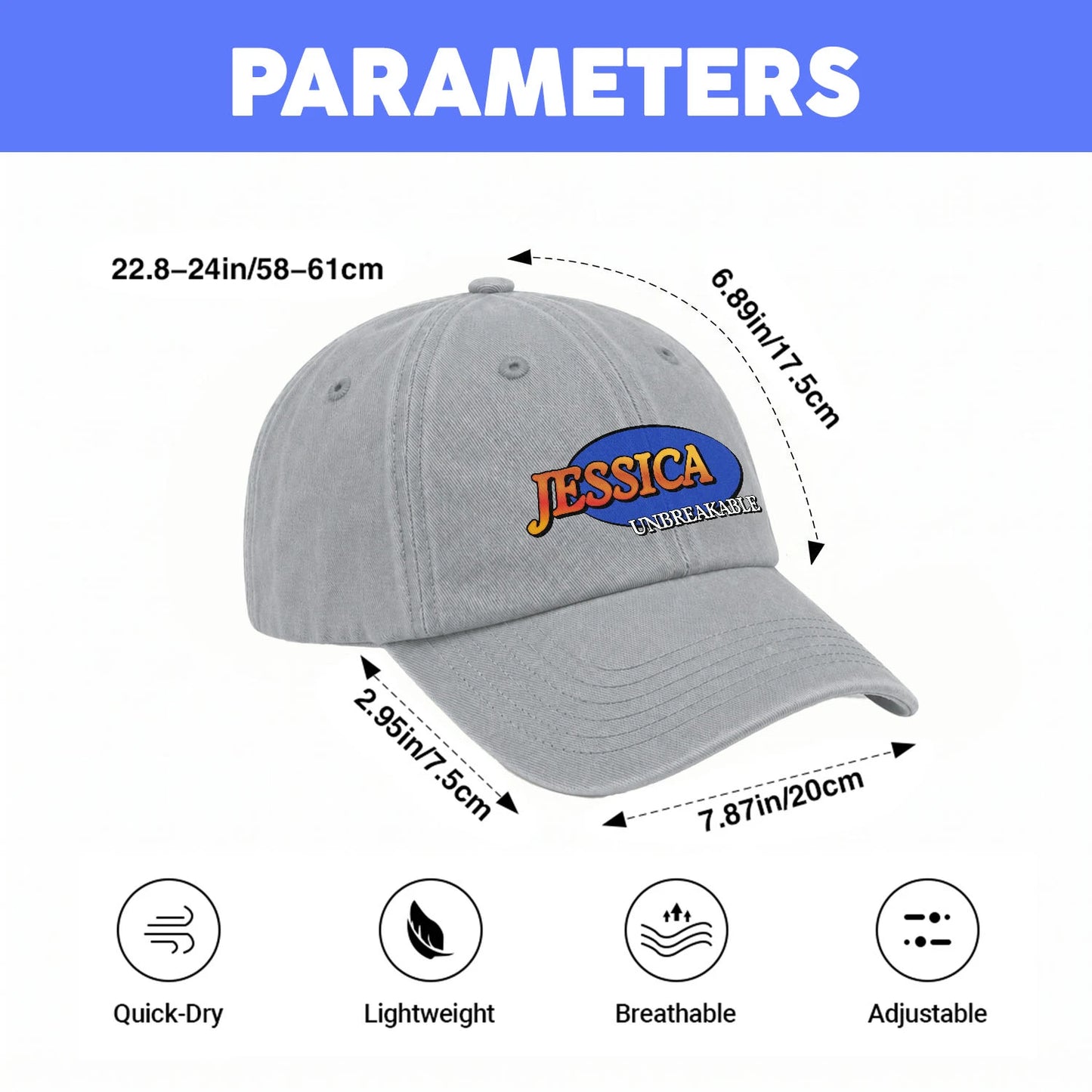 Your Name Unbreakable Washed Cap JESSICA 13K1 C68PF