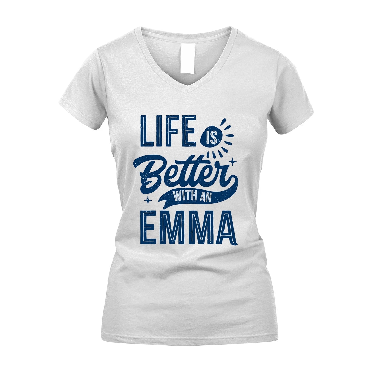 EMMA 13K1-116 Personalized Name Quote T-Shirt Life Is Better With Unisex Gift
