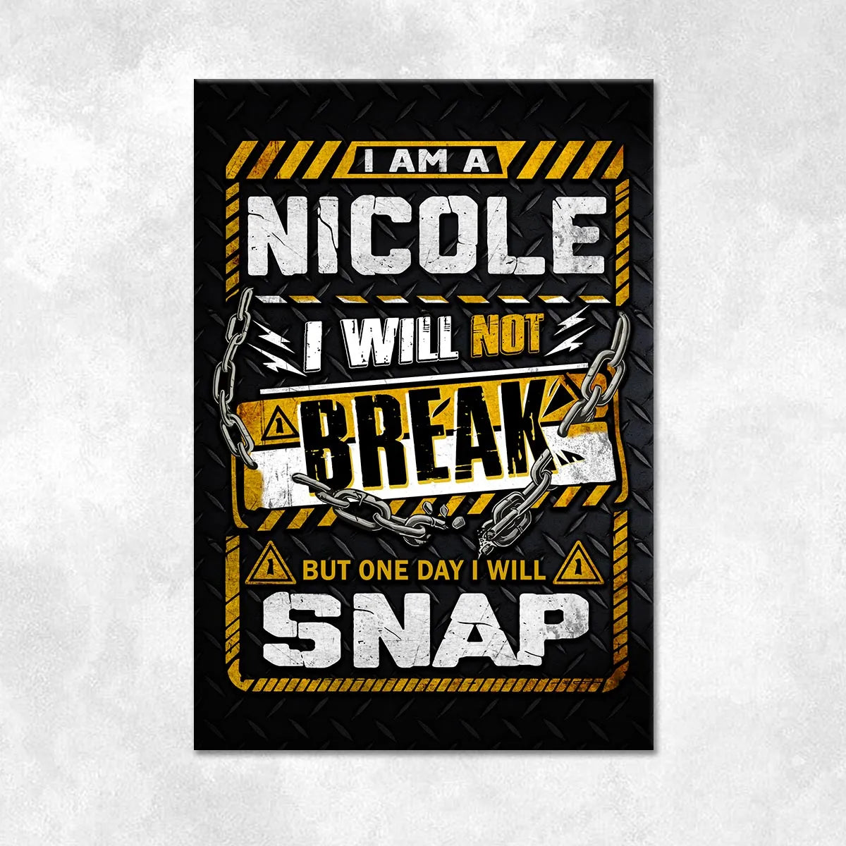 NICOLE Motivational Rug – Black & Yellow Quote Carpet for Living Room 13K1-AR1