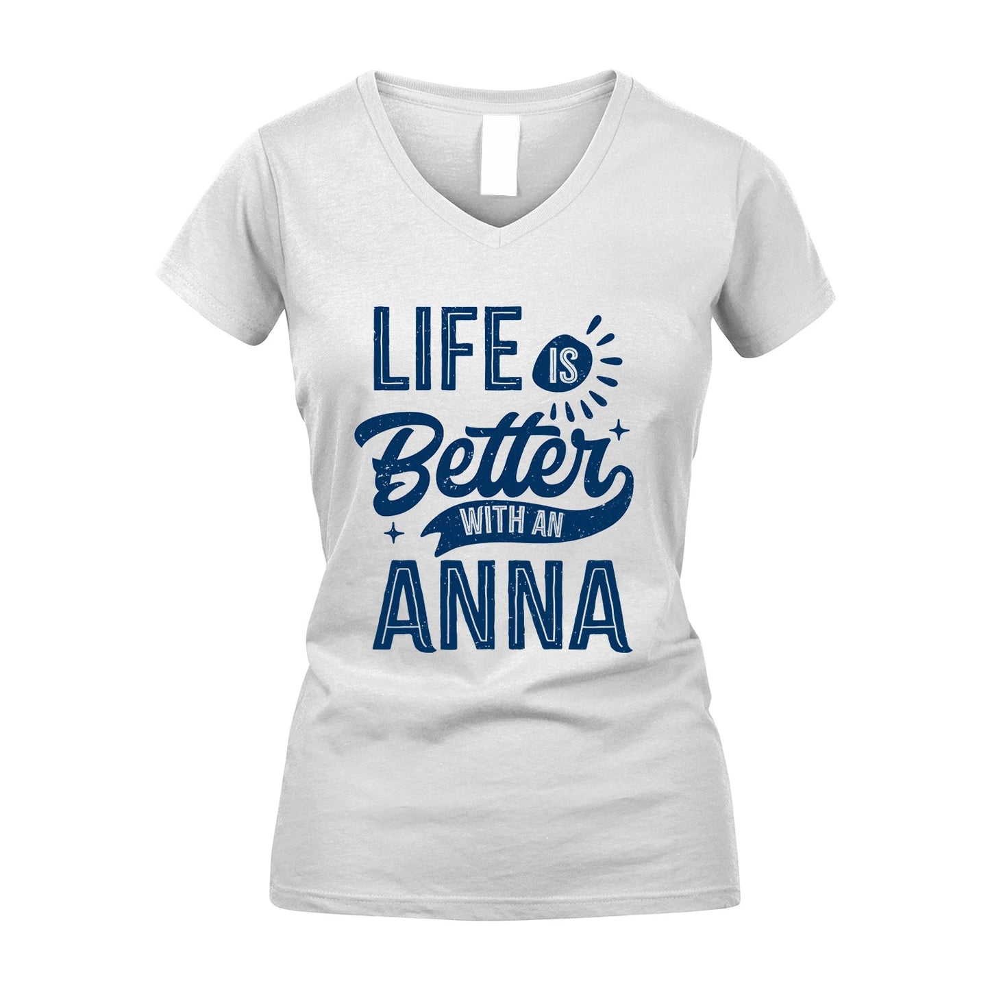 ANNA 13K1-116 Personalized Name Quote T-Shirt Life Is Better With Unisex Gift